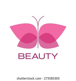 Vector sign butterfly. Spa, yoga and relax concept