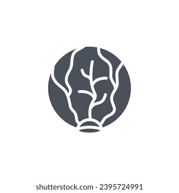 Vector sign of the cabbage symbol isolated on a white background. icon color editable.