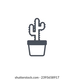 Vector sign of the cactus symbol isolated on a white background. icon color editable.