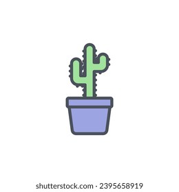 Vector sign of the cactus symbol isolated on a white background. icon color editable.