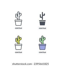 Vector sign of the cactus symbol isolated on a white background. icon color editable.