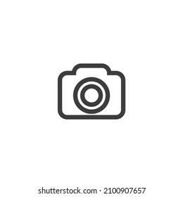 Vector sign of the camera symbol is isolated on a white background. camera icon color editable.