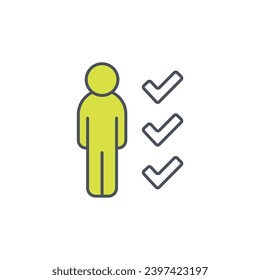 Vector sign of the candidate symbol isolated on a white background. icon color editable.