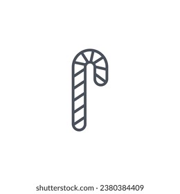 Signo vectorial del símbolo del bastón de caramelo aislado en un fondo blanco. color de icono modificable.