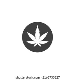 El símbolo vectorial de la hoja de marihuana de Cannabis está aislado en un fondo blanco. Canabis Marihuana Color del icono de hoja editable.