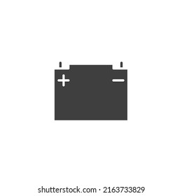 El símbolo vectorial de la batería del coche se aísla sobre un fondo blanco. color del icono de la batería del coche editable.