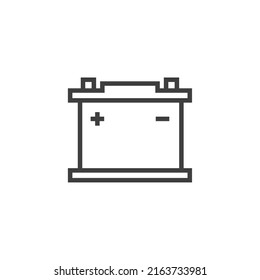 Vector sign of the car battery symbol is isolated on a white background. car battery icon color editable.