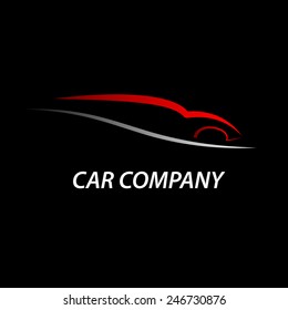 Vector sign car service, black background