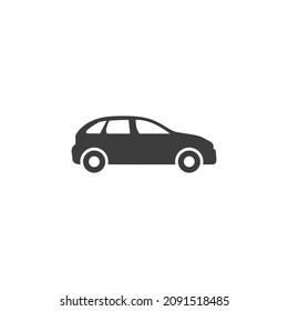 El símbolo vectorial del coche se aísla sobre un fondo blanco. color del icono del coche editable.