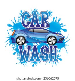 Vector sign. Car wash.