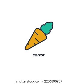 Vector sign of carrot symbol is isolated on a white background. icon color editable.