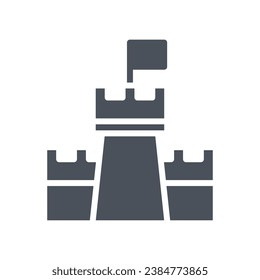 Vector sign of the castle symbol isolated on a white background. icon color editable.