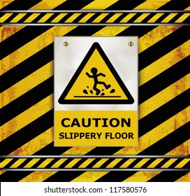 vector Sign caution blackboard caution slippery floor