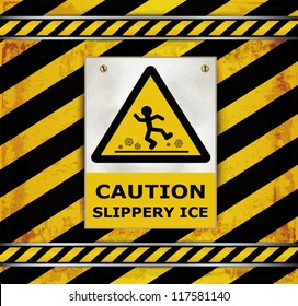 vector Sign caution blackboard caution slippery ice
