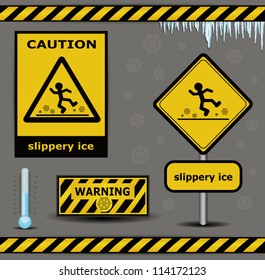 Health And Safety Sign Caution Ice 