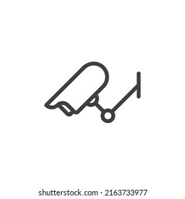 El signo vectorial del símbolo cctv está aislado en un fondo blanco. color de icono cctv editable.