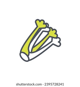 Vector sign of the celery symbol isolated on a white background. icon color editable.