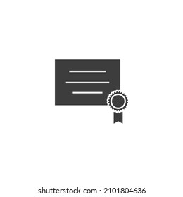 Vector sign of the certificated symbol is isolated on a white background. certificated icon color editable.