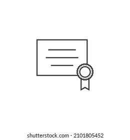 Vector sign of the certificated symbol is isolated on a white background. certificated icon color editable.
