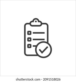 Vector sign of the Check list symbol is isolated on a white background. Check list icon color editable.