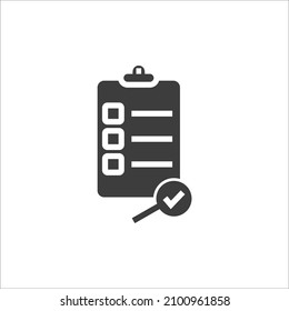 Vector sign of the Check list symbol is isolated on a white background. Check list icon color editable.