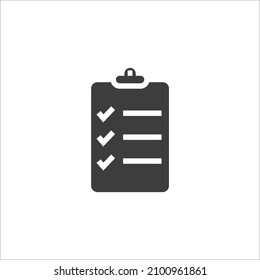 Vector sign of the Check list symbol is isolated on a white background. Check list icon color editable.