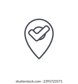 Signo vectorial del símbolo del punto de comprobación aislado en un fondo blanco. color de icono modificable.