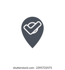 Signo vectorial del símbolo del punto de comprobación aislado en un fondo blanco. color de icono modificable.