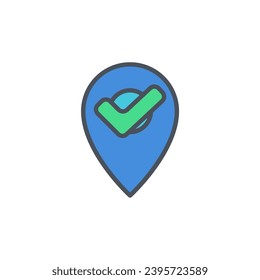 Vektorzeichen des Kontrollpunktsymbols einzeln auf weißem Hintergrund. Symbolfarbe editierbar.