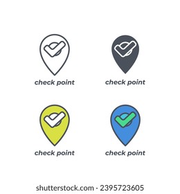 Vector sign of the check point symbol isolated on a white background. icon color editable.