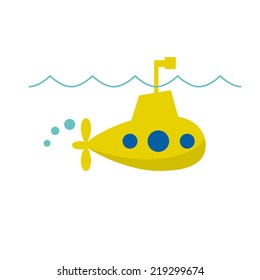 Vector sign cheerful submarine