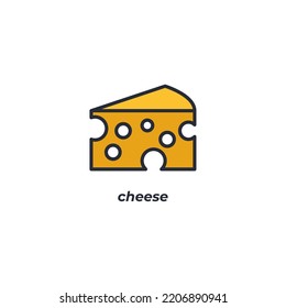 Vector sign of cheese symbol is isolated on a white background. icon color editable.