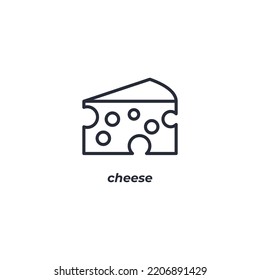 Vector sign of cheese symbol is isolated on a white background. icon color editable.