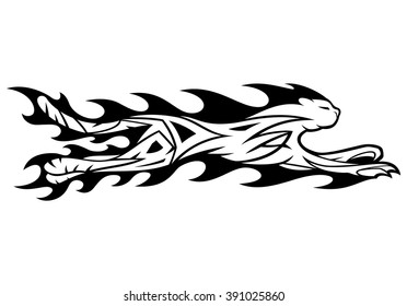 Vector sign. Cheetah running.