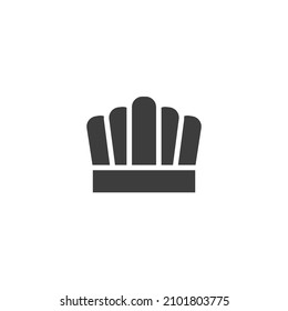 El símbolo vectorial del Sombrero de Chef está aislado en un fondo blanco. Color del icono del Sombrero del chef editable.