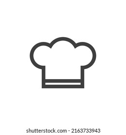 El símbolo vectorial del Sombrero de Chef está aislado en un fondo blanco. Color del icono del Sombrero del chef editable.