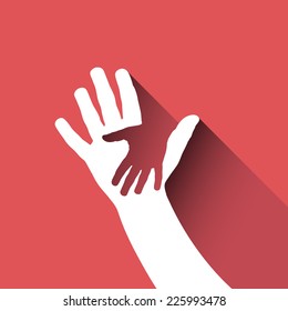 Vector sign children hand 