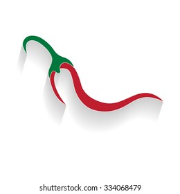 Vector sign chile in flat design
