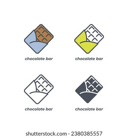 Vector sign of the chocolate bar symbol isolated on a white background. icon color editable.