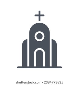 Vector sign of the church symbol isolated on a white background. icon color editable.