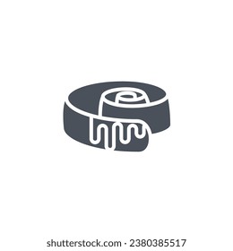 Vector sign of the cinnamon roll symbol isolated on a white background. icon color editable.