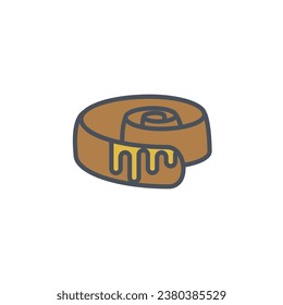 Vector sign of the cinnamon roll symbol isolated on a white background. icon color editable.