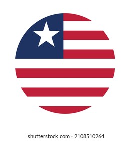 Vector sign circle, flag of Liberia