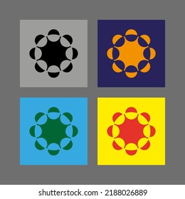 Vector sign circle, silhouette colorful flat style