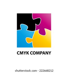 Vector sign CMYK puzzle