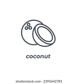 Vector sign of the coconut symbol isolated on a white background. icon color editable.
