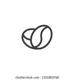 Vector sign of the Coffee Bean symbol is isolated on a white background. Coffee Bean icon color editable.