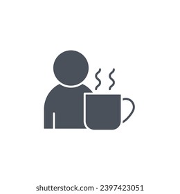 Vector sign of the coffee break symbol isolated on a white background. icon color editable.