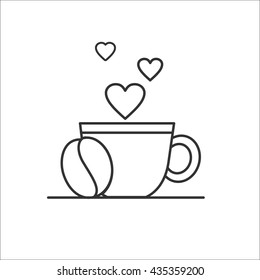 Vector sign coffee. A Cup of coffee. The logo of the coffee shop.