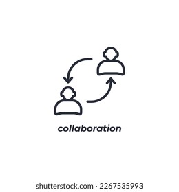 Vector sign collaboration symbol is isolated on a white background. icon color editable.